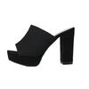 Fashion Summer New Women's Square Toe High-heeled Slippers Platform Black Fish Mouth Plus Size Party Shoes Elegant Heel Sandals Slides