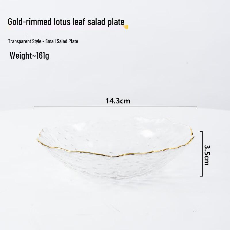 Nordic Gold Rim Glass Serving Plates, 14cm (Set of 2)
