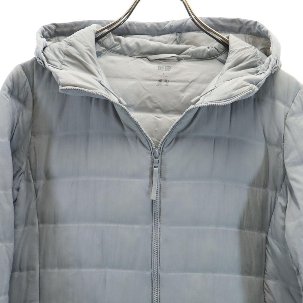 Uniqlo Seamless Hoodie Ultra Light Down Jacket L Gray Women Used