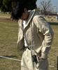 Someplace Man Sequin Star Patch Point Crack Two-Way Sweat Hooded Zip-Up Jacket [Cream]