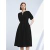 LANGZI Acetate Lantern Sleeve Little Black Dress