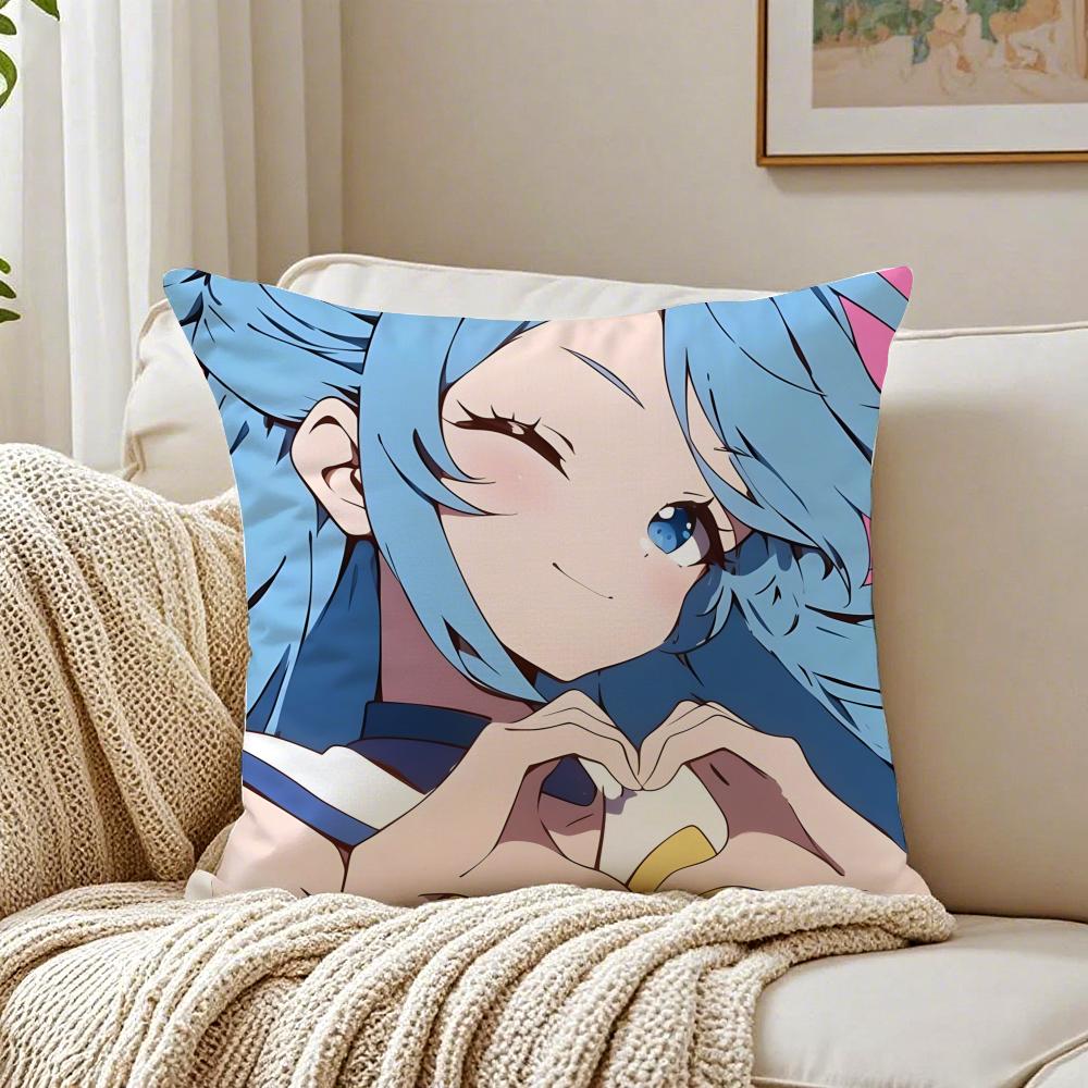 Anime ComedyFantasy KKonosuba Cushion Cover Pillowcase Antidustmite living Room Sofa Decor Cushion Room