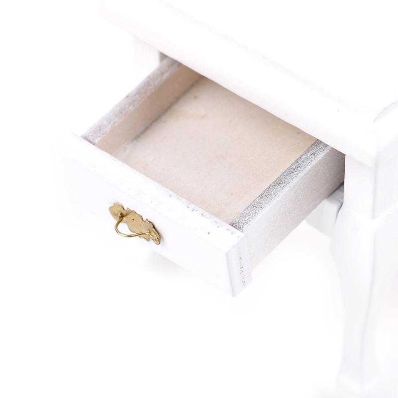 1:12 Wooden Bedroom Dollhouse Miniature Bedside Furniture Accs