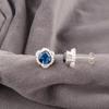London Blue Topaz Gemstone Studs 925 Fine Silver Handmade Jewelry Earrings 1.7" EE-159-3