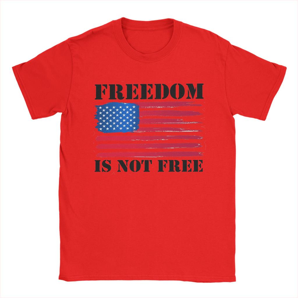 American Flag Freedom Is Not Free TShirt Summer Cotton T Shirts For Adult Casual Tee Shirt ShortSleeve Streetwear Clothing