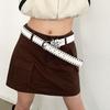 Zinc Zinc Alloy Pin Buckle Waist Belts Rivet Waist Belt for Women Casual Waistband  Women