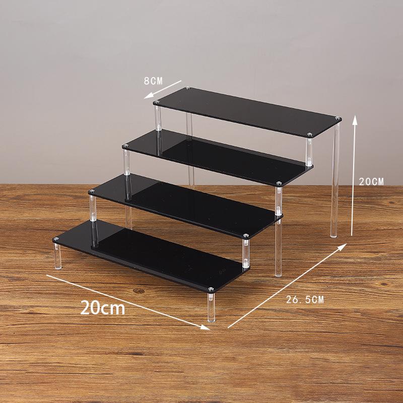 Black Handmade Toy Display Rack 1/2/3/4/5 Layer Ladder Shelf for Building Block Model Doll Office Cosmetics Storage