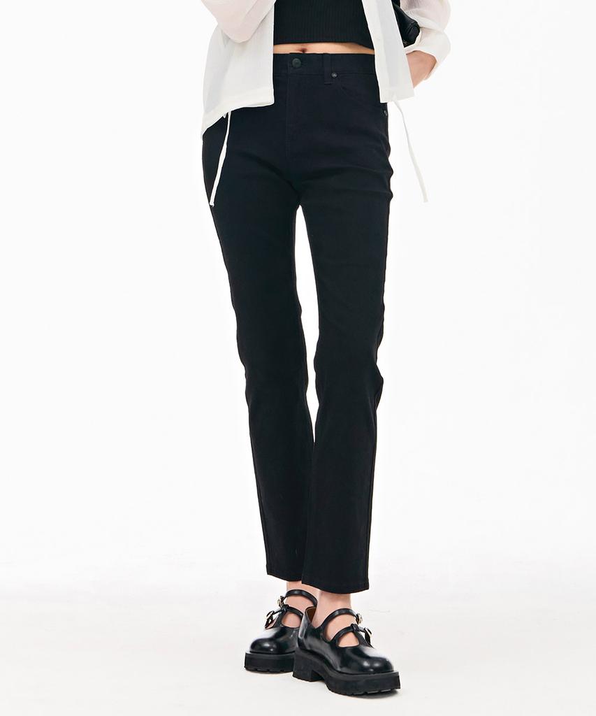 CHASECULT Women'S Black Slim Straight Banding Air Jeans - Black