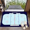 Eishockey-Muster Rutschfester Bereichsteppich Anti-Rutsch Küchenteppich für Küche Wohnzimmer Schlafzimmer Matte Waschbare Bereichsflanellteppiche