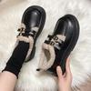 Loafers Women's Fall/Winter 2026 Warm Fleece First Layer Cowhide Women's Shoes Lamb Wool Low-Top Fashion Small Leather Shoes