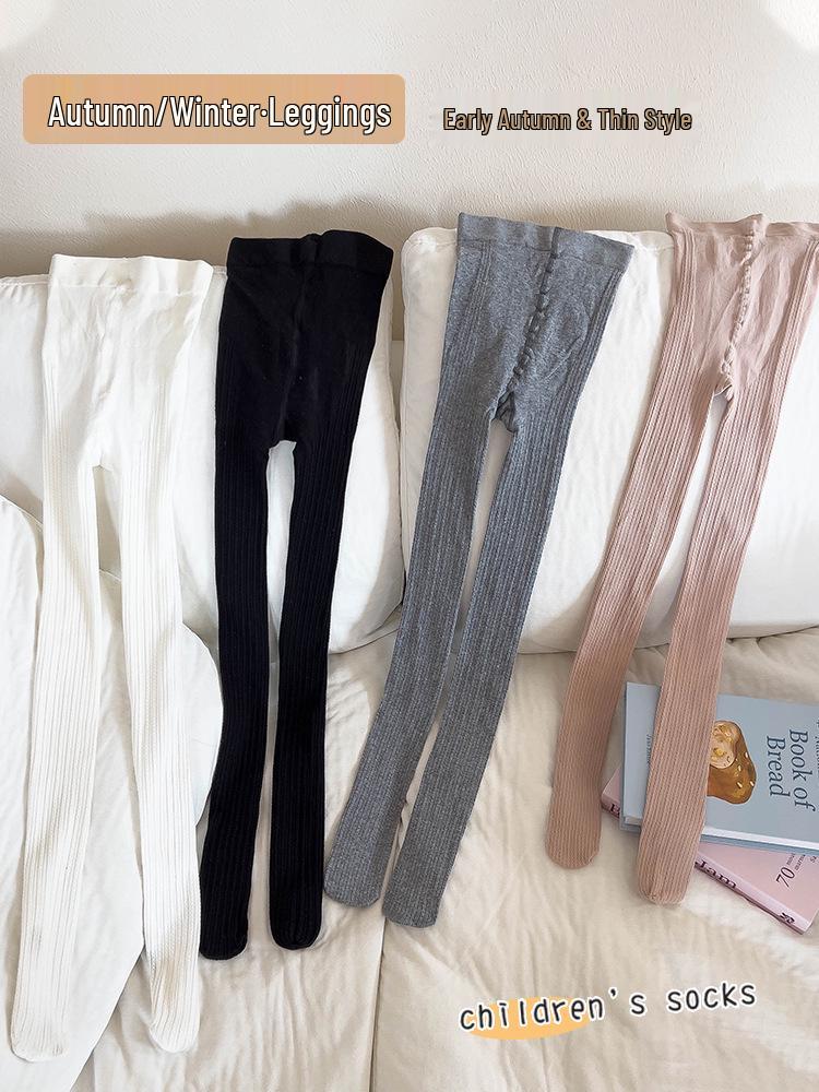 Zopfstrickstrumpfhosen für Mädchen: Herbst/Winter Funktionsunterwäsche, Hohe Elastizität, Baumwoll-Strumpfhose mit Füßen