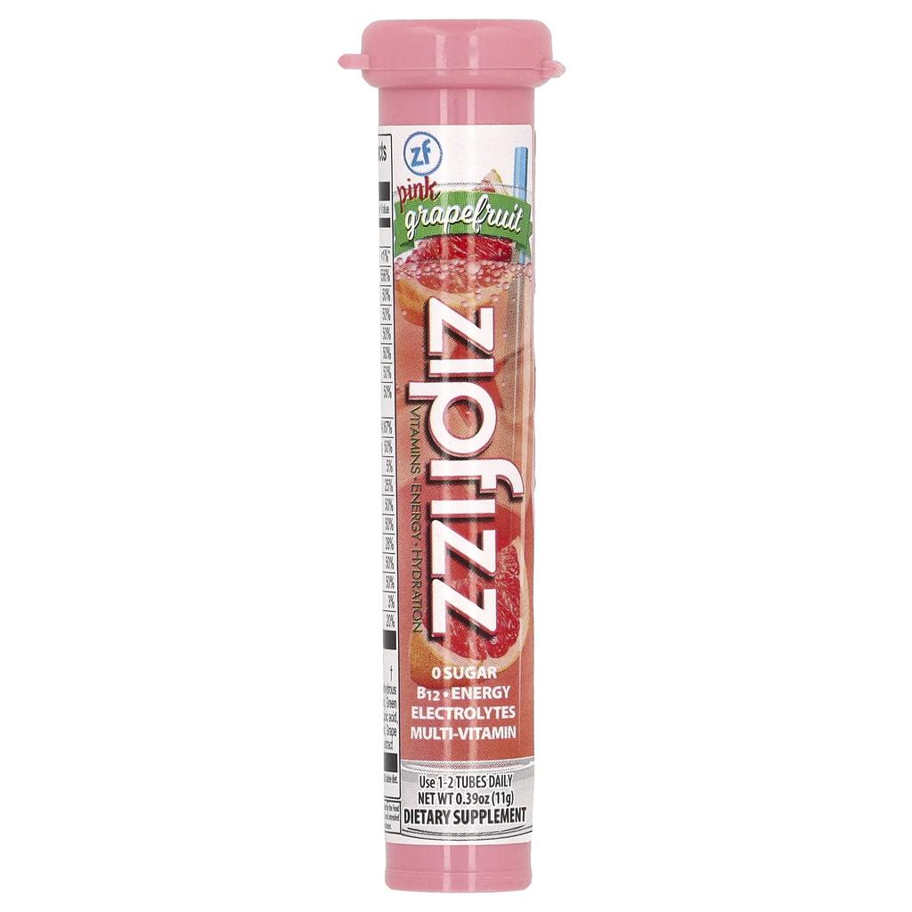Zipfizz Healthy Sports Energy Mix, Contains Vitamin B12, Pink Grapefruit Flavor, 20 Tubes, 11g (0.39oz) Each