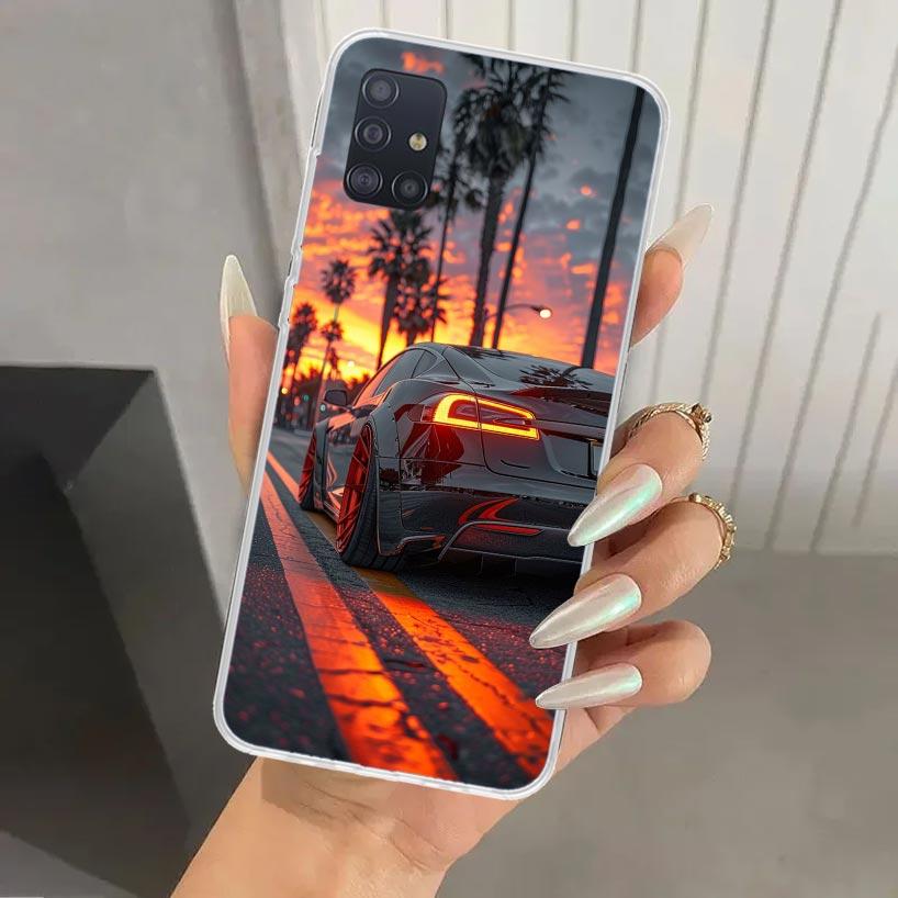 Electric Car M-Model S 3 Phone Case for Samsung Galaxy A52 A32 A22 A12 A02S A50S A30S A10S Note 20 Ultra 10 Plus S10 A31 A20 A71