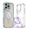 Powerful Magnetic for Ring Metal Lens Buttons Clear Phone Case For For Iphone 16E 15 14 13 12 11 Pro Max X XR Protect Cover