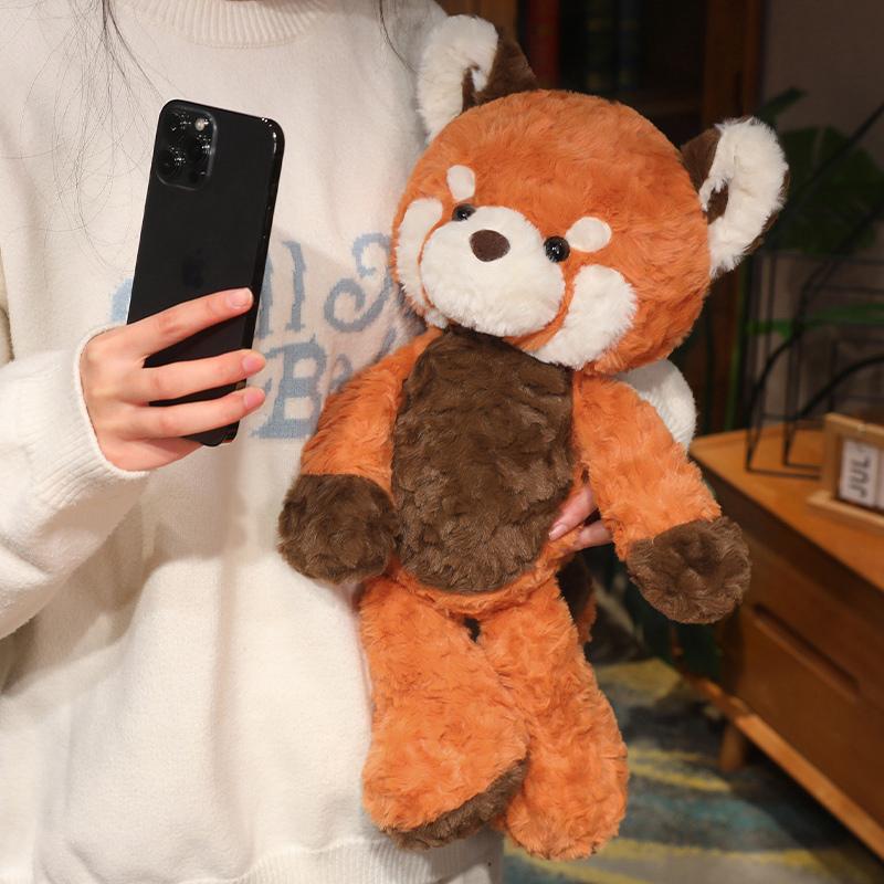 Cute Fluffy Bear Fox Plush Toy Gentle Soft Cartoon Red Panda Stuffed Doll Birthday Gift Gift Idea Great for Building Skills and Creativity