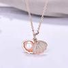 Moderna y Lujosa Cadena para Clavícula de Acero Inoxidable, Personalizable y Versátil, con Colgante de Ostra y Perla en Forma de Corazón de Melocotón