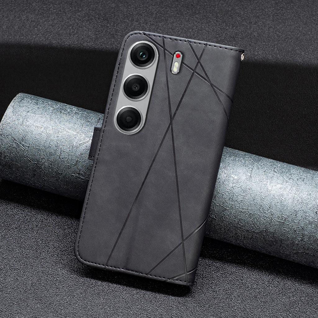 BINFEN COLOR For TECNO Camon 40 Pro 5G Phone Cases Wallet Stand Geometry Imprinted Leather Cover