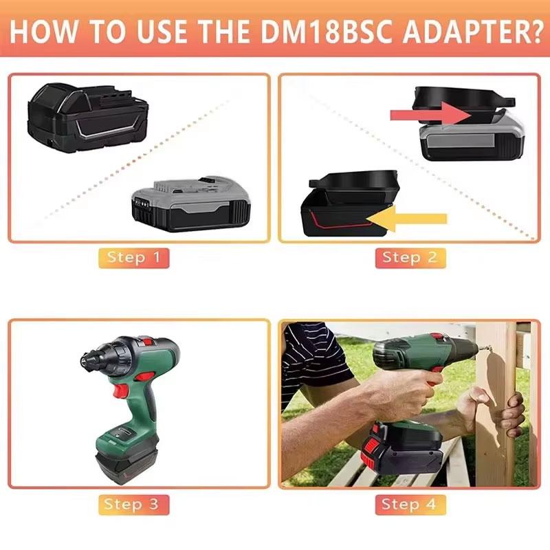 Battery Adapter Converter For Dewalt For Bosch/Makita/Milwaukee 18V Li-ion Battery Convert To Bosch C 14.4V/18V Battery Tool Use
