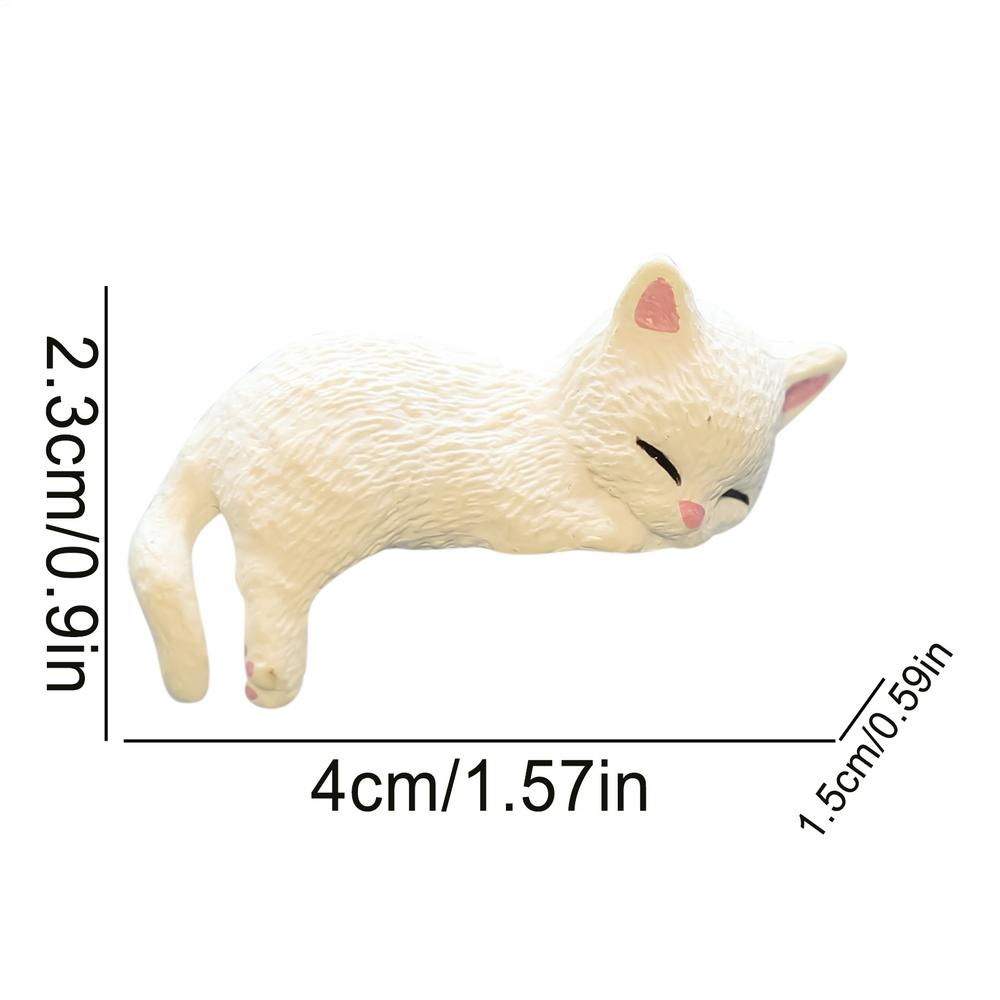 Miniature Cat Figurines Small Animal Kitten Statues Creative Miniature Cat Statues for Home Workplace Car Aquarium Monitor