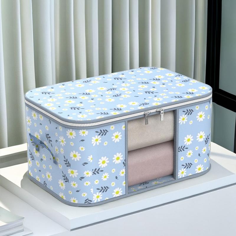 

Одеяло для хранения одежды, багажа, сумка для перемещения, водонепроницаемая влагостойкая стеганая сумка большой емкости Medium 55*35*25CM daisies синий