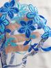 Autumn Bow Sling Floral Embroidered Lingerie Set - See-through Temptation