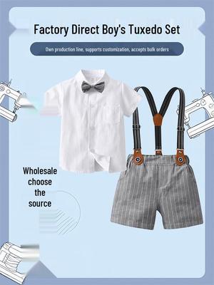2026 New Style Boys' Summer Overalls & Bodysuit Set
