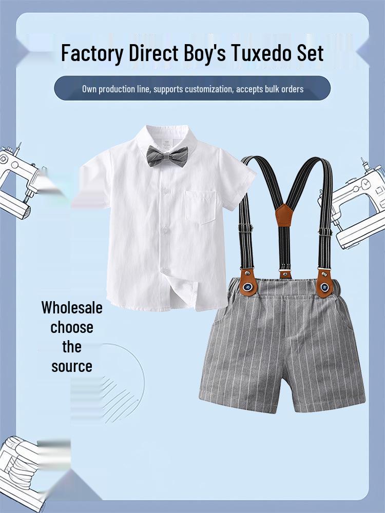 2026 New Style Boys' Summer Overalls & Bodysuit Set