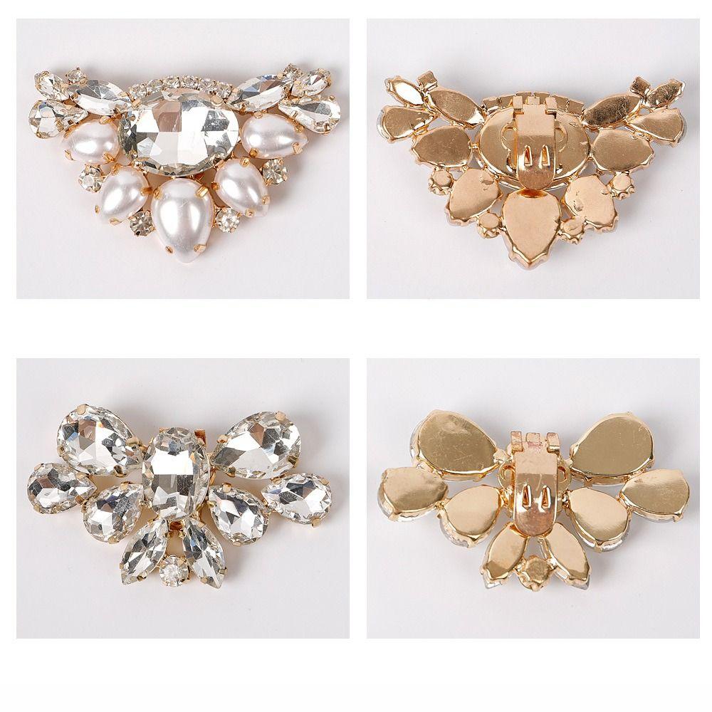2pcs Women Lady Rhinestones Crystal Bride Shoes Charm Buckle Charms Jewelry Shoe Clip Shoes Decorations