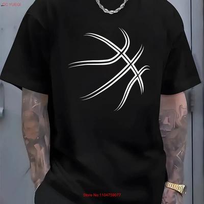 Basketball Pattern T Shirt Patterns MenS Vintage Washed Fashion Unisex Homme Casual Slightly Top For Everyday Wear Stylish