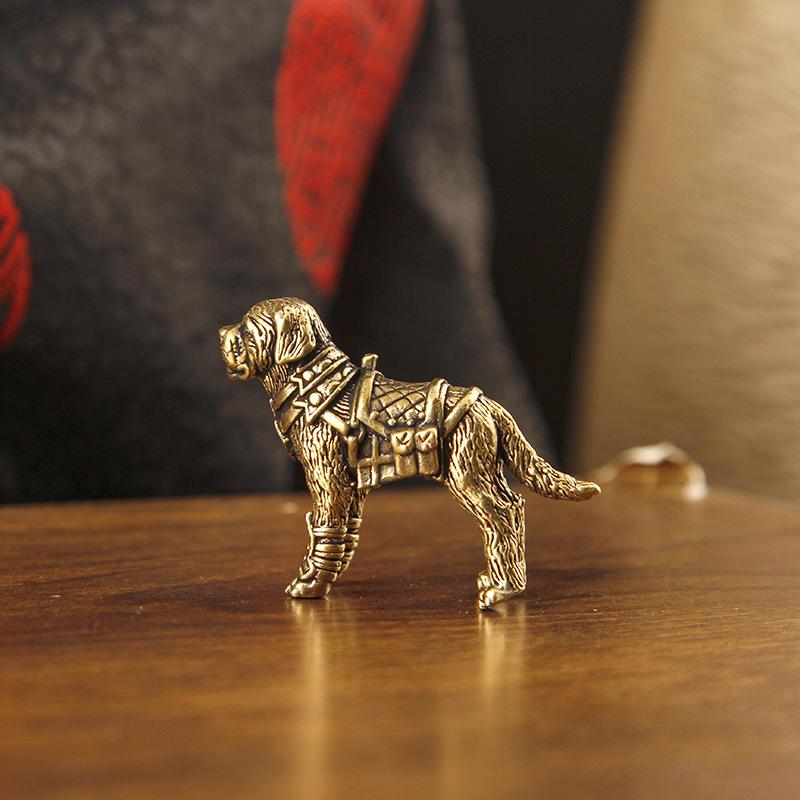 Labrador Retriever Mini Figurines Brass Puppy Statue Desktop Ornaments Vintage Home Decor Crafts