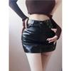 Silver PU Leather Women's Autumn and Winter New Anti-exposure High-waist Hot Girl Hip-covering Skirt
