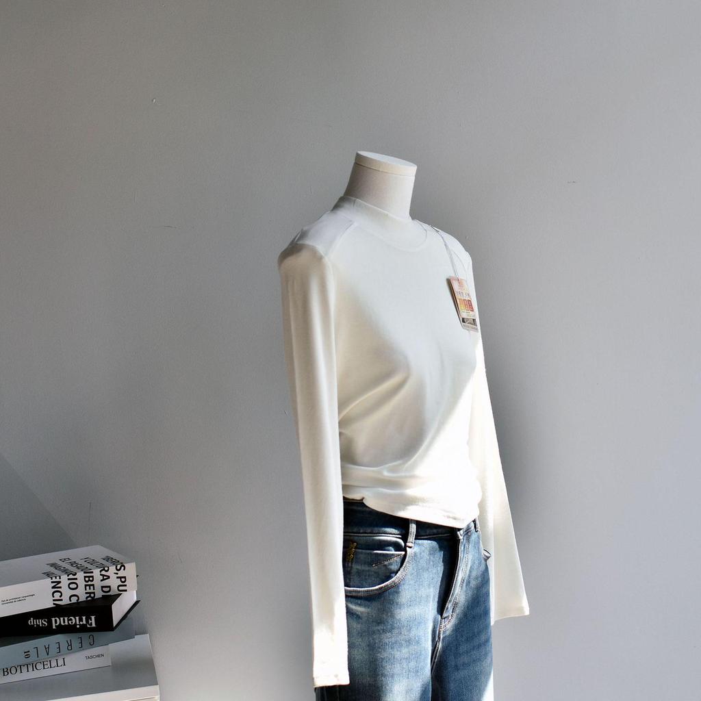 **Dámský zimní svetr Meiyabi s polovičním rolákem, francouzský úplet**