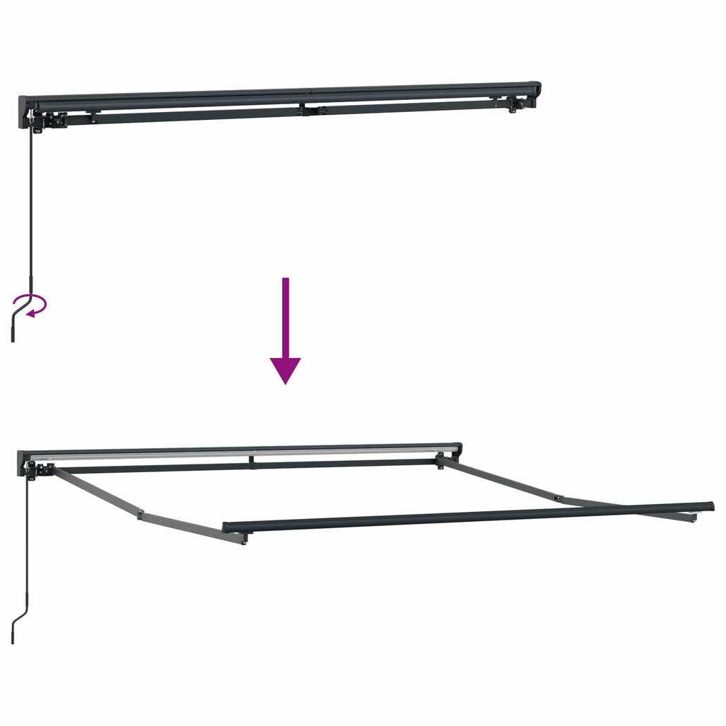 Retractable Awning Frame Yellow and White 300 x 250 cm