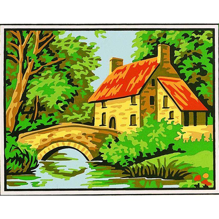 Kit canevas Le pont 20x25cm