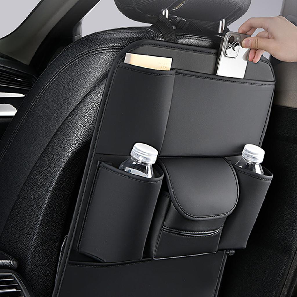 Car Backseat Storage Bag, With Tissue Box,Multifunctional,Backseat Protector Cover Pad,Large Capacity Back Storage Hanging Bag