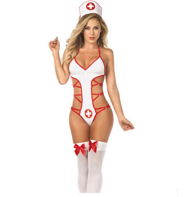 Halloween Cosplay Sexy White Halter Nurse Dress, Sexy Nurse Dress eBay
