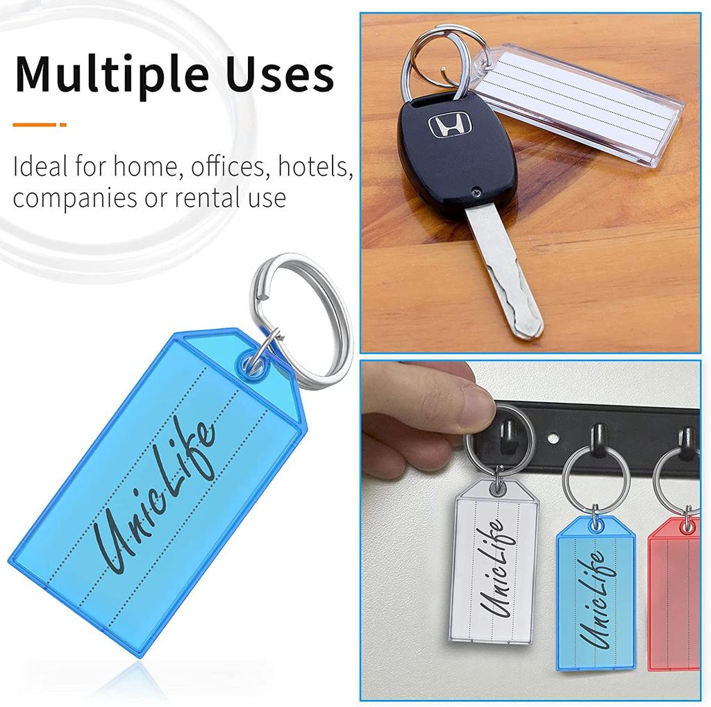 10-50pcs Colorful Plastic Keychain Key Tags Label With Split Ring For Diy Numbered Name Baggage Tag Id Label Name Tags