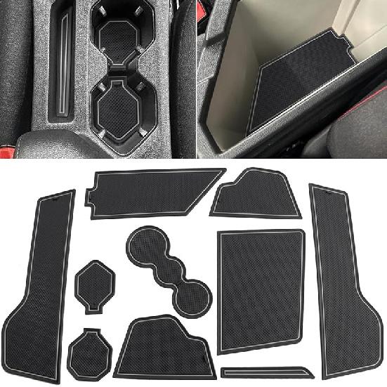 Auovo Protector Mats For Volkswagen Jetta Accessories 2025 -2024 Fit Cup Holder Erts Door Console Liners Dust Mat Car Interior Trim(10-Pc Set)(Dark