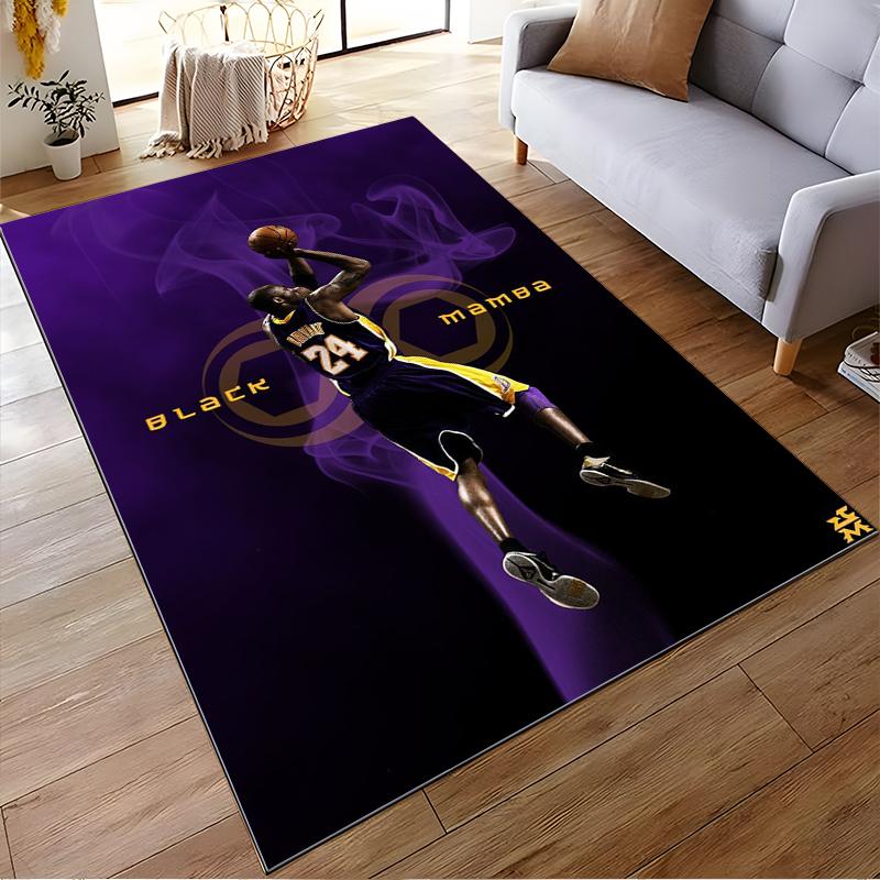 "Basketball Player 24 Black Mamba Rug" Non-slip rug suitable for living room and bedroom sofas.