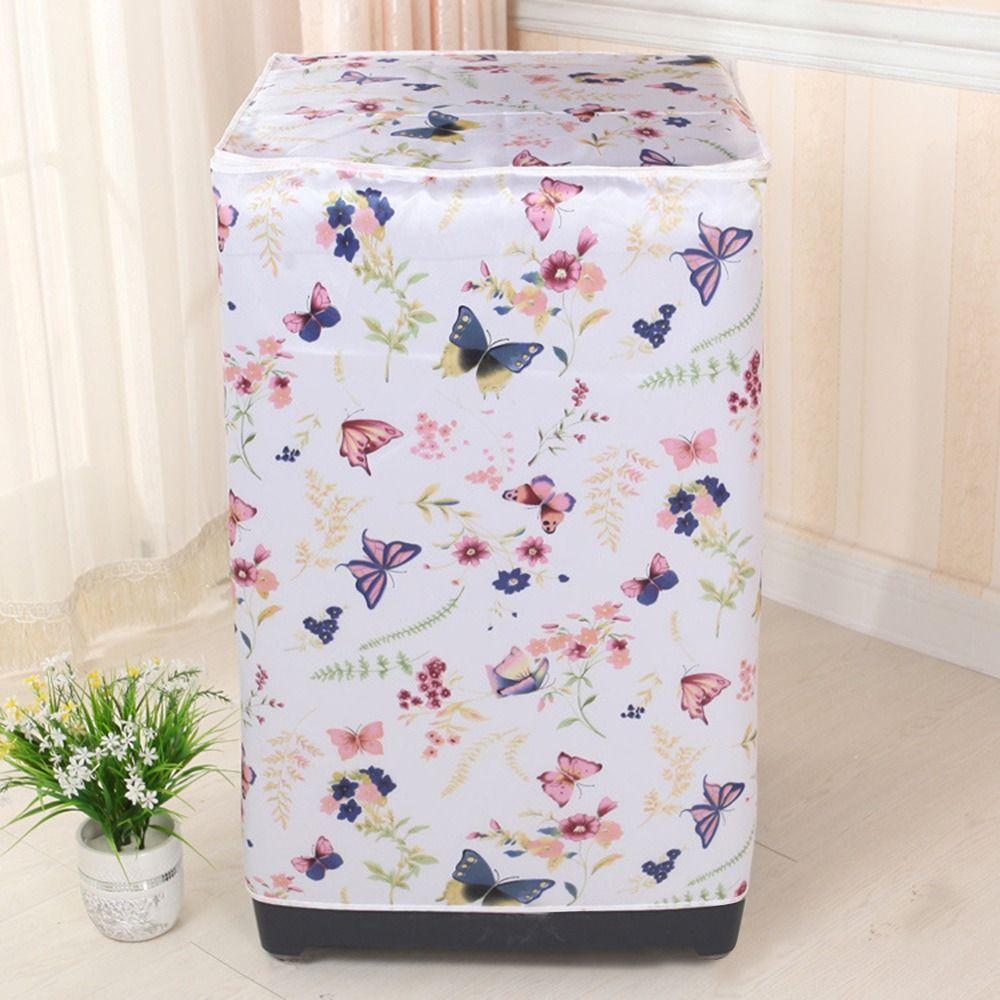 Waterproof Washing Machine Cover Easy Installation Size Adaptation Washer Cover Cloth Sunscreen Protective Cover