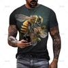 Honeycomb Bee Graphic T Shirt Fashion 3D Print T-shirt Summer Men Casual Street Tops Tee Shirts Women Oversized Sport Sweatshirt