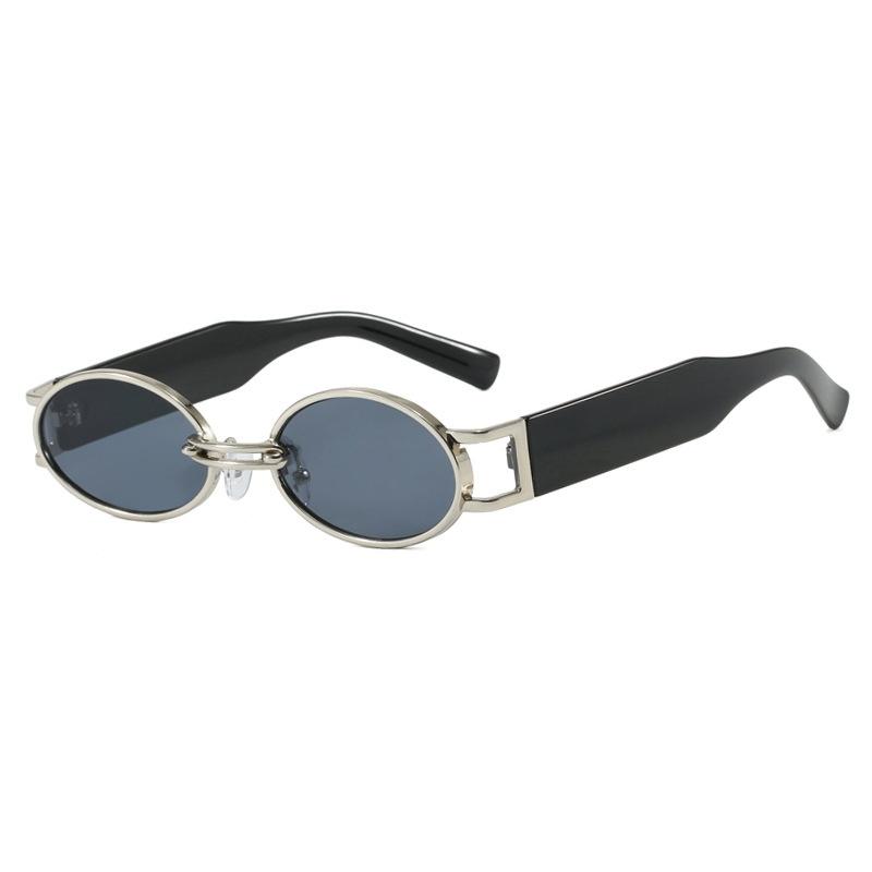 Ins New Retro Oval Classic Punk Women Sunglasses UV400 Luxury Brand Hollow Frame Design Men Street Shoot Vacation Gafas De Sol