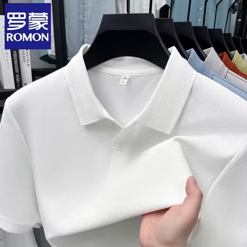 Romon Men's Xinjiang Long-Staple Cotton Business Casual Polo Shirt