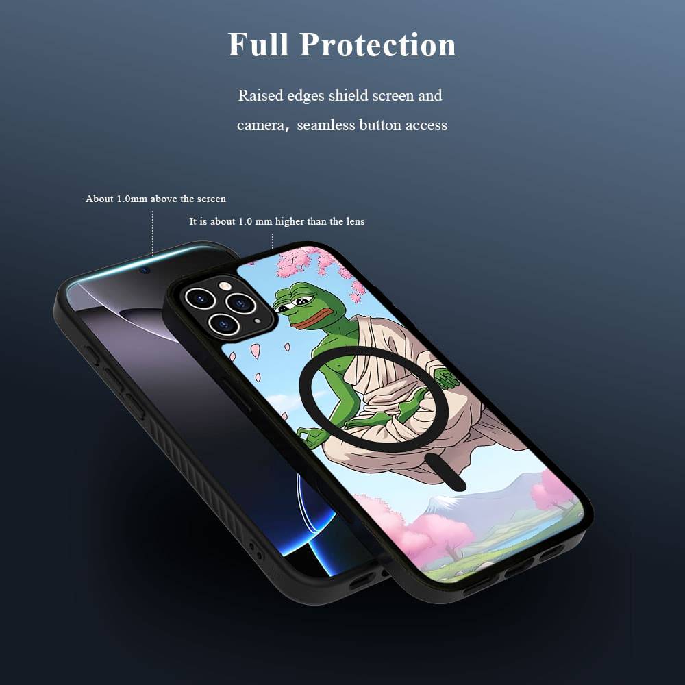 

P-Pepes The Frog Face Cartoon For Magsafe Magnetic Wireless Phone Case For IPhone 17 Pro 16 15 14 Plus 13 12 11 Pro Max iPhone 13 pro