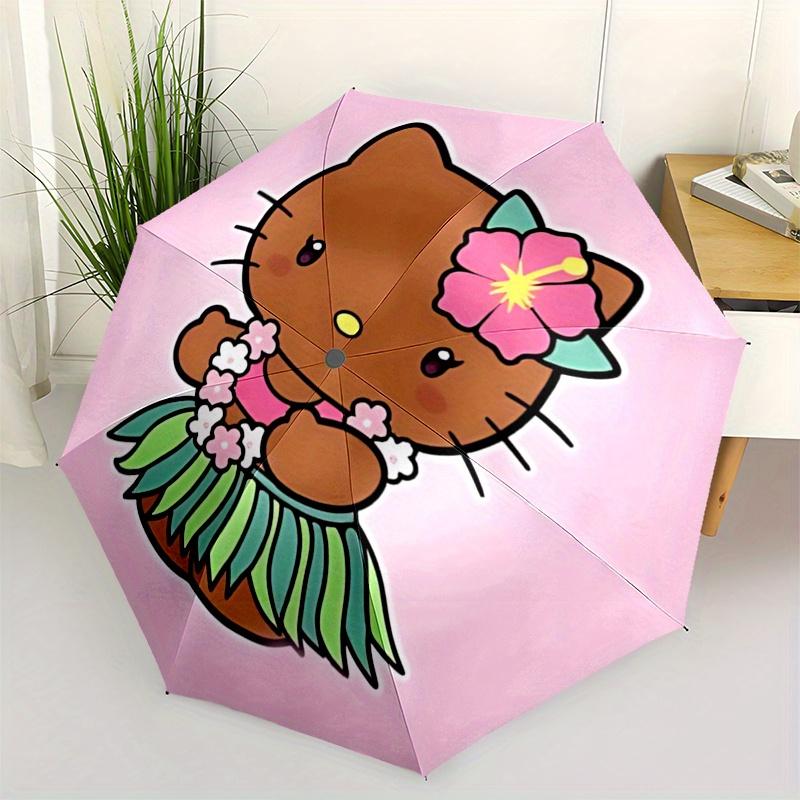 

Hello Kitty Automatic Opening and Closing Parasol Compact Travel umbrella with 8 Ribs for Women and Men Ideal Birthday/Christmas Gift, Outdo