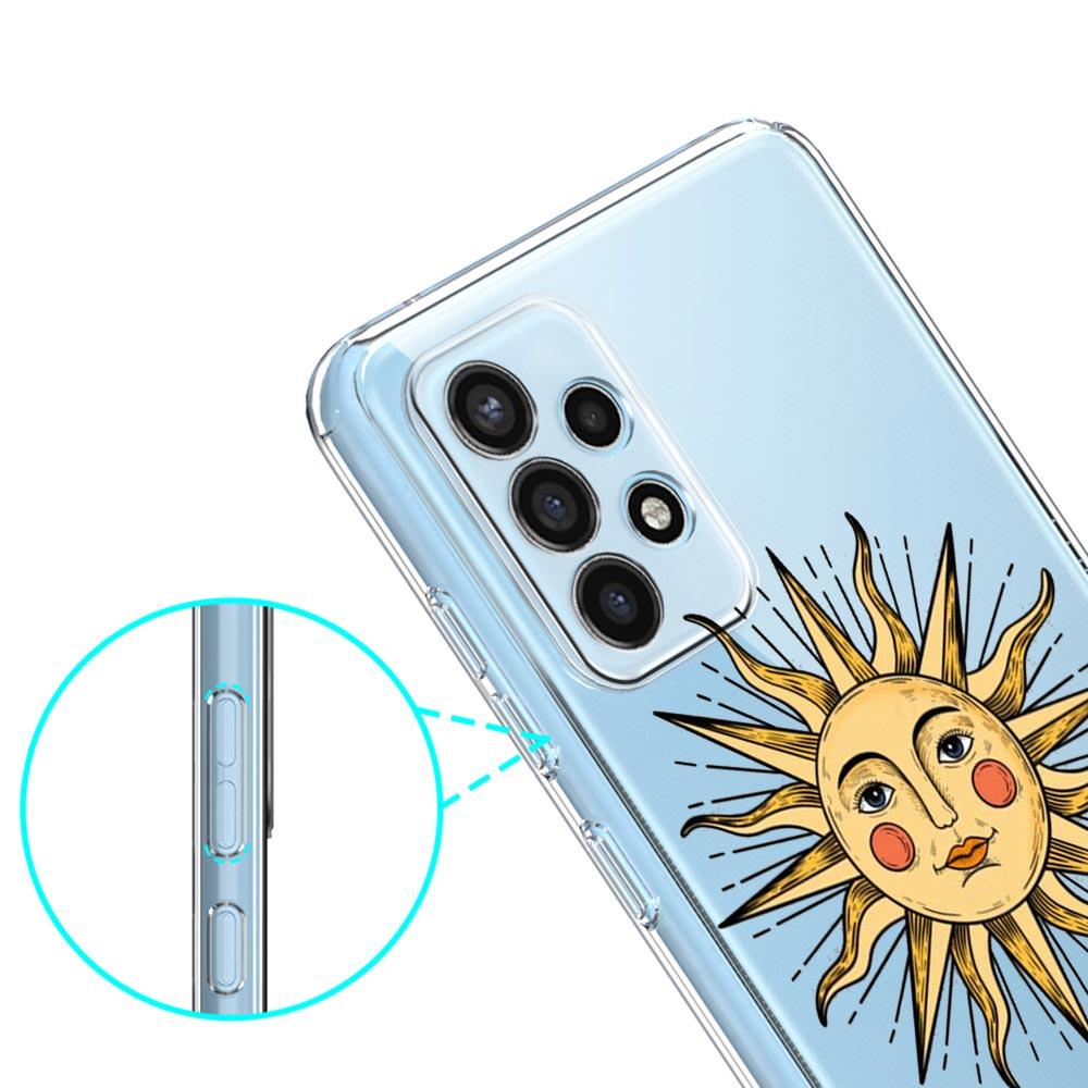 Zabawne Słońce Księżyc Anioł Oczy Do Samsung Galaxy A51 Etui na Telefon A71 A21S A12 A11 A31 A52 A41 A32 A23 A33 A53 A73 A03S A13 5G Pokrowiec