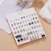 New Korean Version Fashion Pearl Diamond Earrings 10 Pairs of Simple and Small Flower Stud Earrings Combination Set
