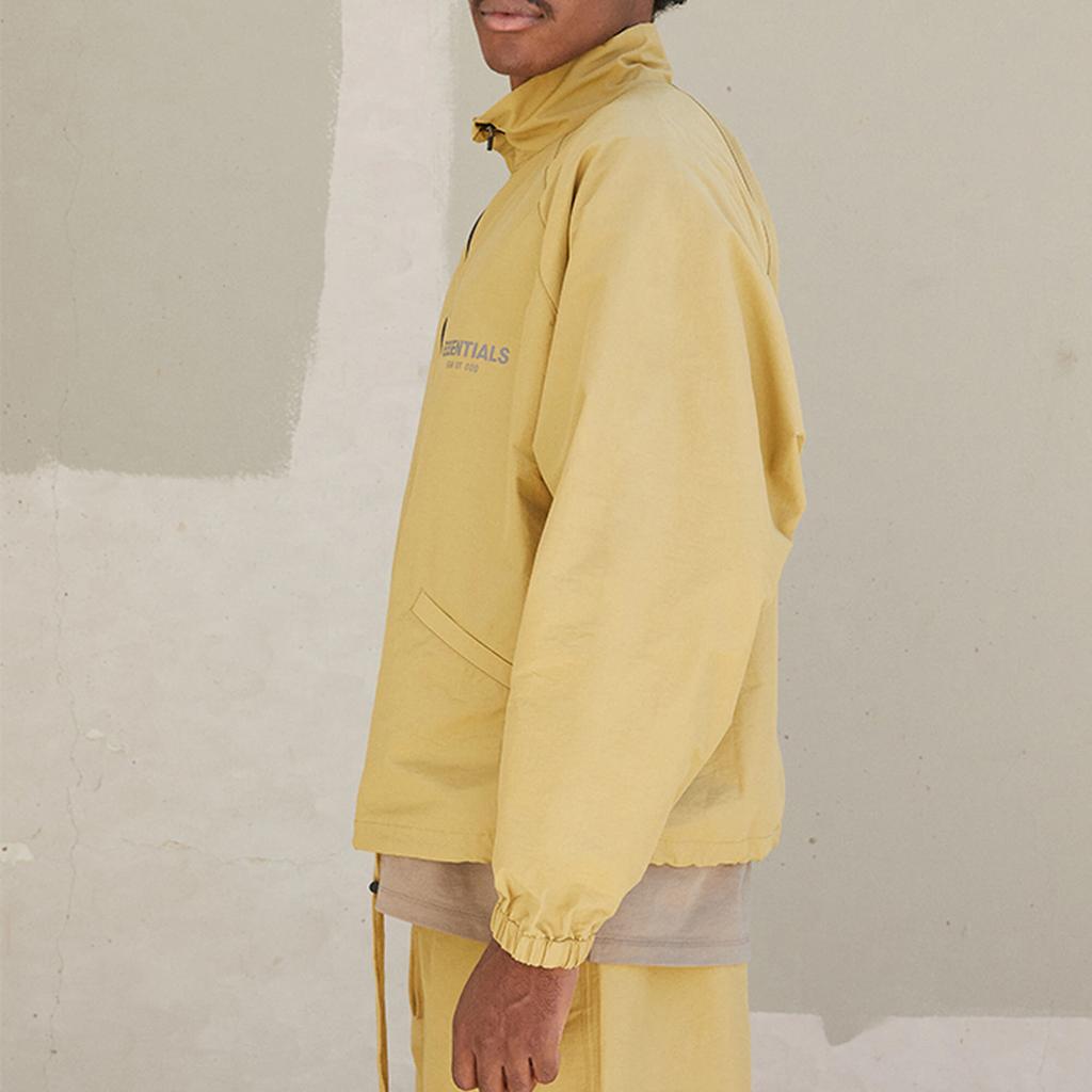 Fear Of God Essentials FW21 Half Zip Track Jacket With Solid Color Logo And Raglan Sleeves Unisex Jackets Amber FOG-FW21-018