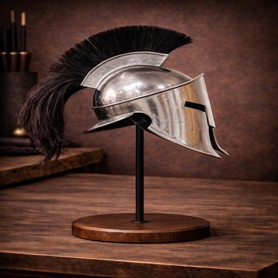 Leonidas Spartan Helmet Ancient Greek Warrior Armor 300 Movie Inspired Helmet for Cosplay, LARP Collector Display.