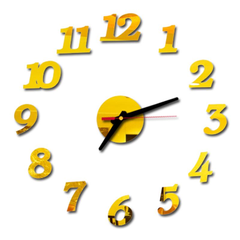 Wanduhr Rahmenlos Digitale Wanduhren DIY Acryl Wandaufkleber Quarz Leise Uhr für Zuhause Büro Wanddeko Horloge Murale